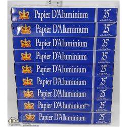 9 ROLLS OF ALUMINUM FOIL 25'