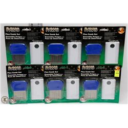 LOT OF 6 PAWS FLEA COMB SETS