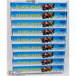 9 ROLLS OF CLEAR PLASTIC WRAP