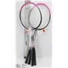Image 1 : 2 PAIRS OF BADMINTON RACKETS WITH SHUTTLECOCKS