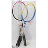 Image 1 : 2 PAIRS OF BADMINTON RACKETS WITH SHUTTLECOCKS