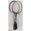 Image 1 : 2 PAIRS OF BADMINTON RACKETS WITH SHUTTLECOCKS