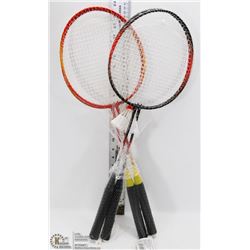 2 PAIRS OF BADMINTON RACKETS WITH SHUTTLECOCKS