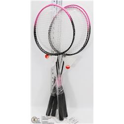 2 PAIRS OF BADMINTON RACKETS WITH SHUTTLECOCKS
