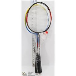 2 PAIRS OF BADMINTON RACKETS WITH SHUTTLECOCKS