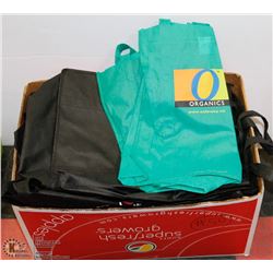 #50) BOX OF OVER 40 NEW REUSABLE SHOPPING BAGS