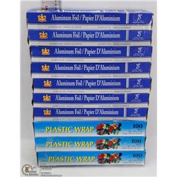 7 ROLLS OF ALUMINUM FOIL SOLD WITH 3 ROLLS OF