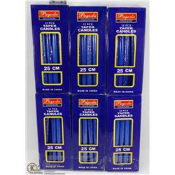 LOT OF 6 HAND CRAFTED TAPER CANDLES