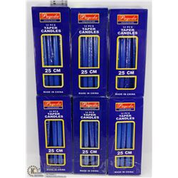 LOT OF 6 HAND CRAFTED TAPER CANDLES