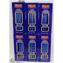 LOT OF 6 HAND CRAFTED TAPER CANDLES