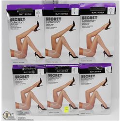 LOT OF 6 SECRET COLLECTION PANTYHOSE