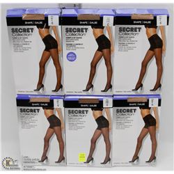 LOT OF 6 SECRET COLLECTION PANTYHOSE
