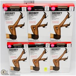 LOT OF 6 SECRET COLLECTION PANTYHOSE