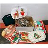 Image 1 : #22) BOX OF SERVING TRAYS & PLACE MATS, KITCHEN