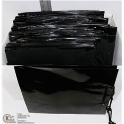 BOX WITH 87 NEW GLOSS BLACK  GIFT BAGS.