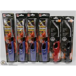 SIX PACK OF NEW FLEXIBLE HEAD LIGHTERS.