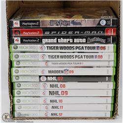 XBOX 360 AND PS2 GAMES LOT.