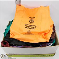 #51) BOX OF OVER 25 NEW REUSABLE SHOPPING BAGS