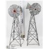 Image 1 : TWO RUSTIC GALVANIZED METAL WINDMILLS
