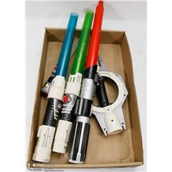 LOT OF STAR WARS LIGHTSABERS.