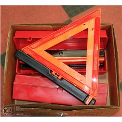 TWO JAMES KING & CO. TRIANGLE FLARE KITS.