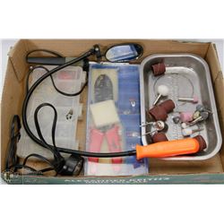 ESTATE TOOL LOT INCL SOLDERING, WIRE STRIPPERS,