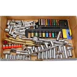 FLAT OF ASSORTED SOCKETS & RATCHETS