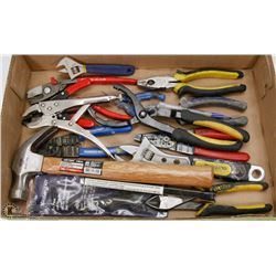 FLAT OF ASSORTED PLIERS & MORE