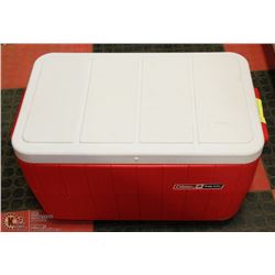 RED AND WHITE CAMPING COOLER