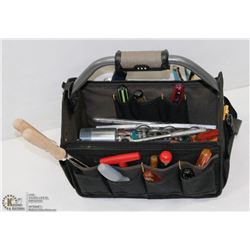 CLC TECH GEAR LED LIGHTED BIG MOUTH TOOL BAG