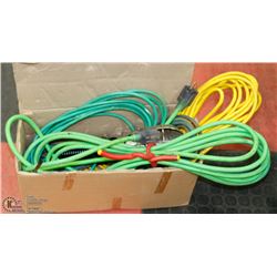LOT OF EXTENSION CORDS INCL HEAVY DUTY AND TROUBLE