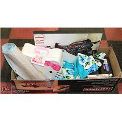 LARGE BOX OF NEW GIRLS DRESS, BUTTERFLY WALL