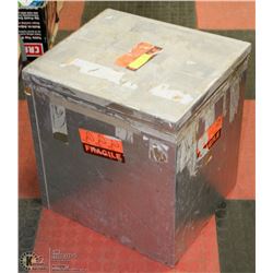 METAL STORAGE BOX WITH LINED INSIDE. GREAT FOR