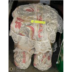 NOVELTY HANDMADE FOOT STOOL - 13"H X 14"W.