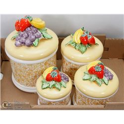 SET OF 4 CERAMIC CANISTERS "VINTAGE"