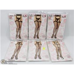 LOT OF 6 FISHNET LACE GARTER BELTS