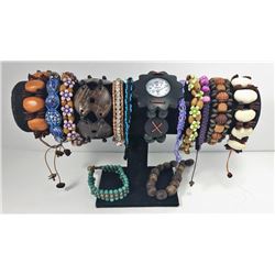 11 - LOT OF 11 BRACELETS & ONE WATCH