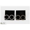 Image 1 : 2 PAIRS OF STERLING SILVER EARRINGS W/ RHINESTONES