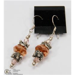 STERLING SILVER & CRYSTAL EARRINGS.