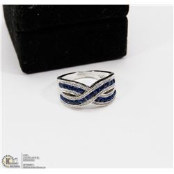 WOMAN SS VOGUE DESIGN NAVY BLUE STONES RING