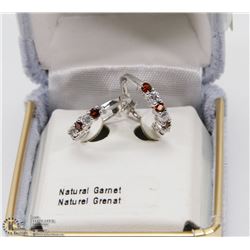 STERLING SILVER NATURAL GARNET EARRINGS