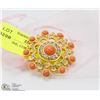 Image 1 : GOLD TONE, CORAL & CRYSTAL