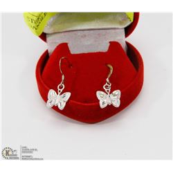STERLING SILVER BUTTERFLY DANGLE EARRINGS