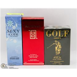 3 BOTTLES OF PERFUMES INCL GOLF GREEN VERSION OF