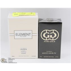 2 BOTTLE OF ELEMENT VERSION OF LACOSTE AND PURE