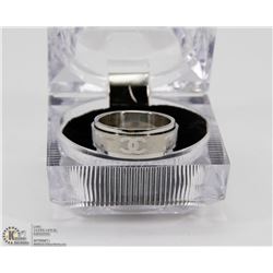 STAINLESS STEEL CHANEL LOGO RING
