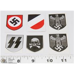LOT OF 6 NAZI GERMAN SS STICKERS.