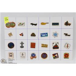 SHEET OF ASSORTED CAMPAIGN/ PROGRAM PINS