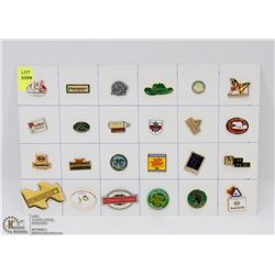 SHEET OF ASSORTED COMPANY PINS