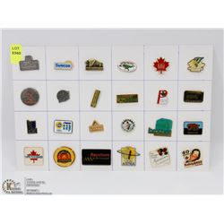 SHEET OF ASSORTED COMPANY PINS